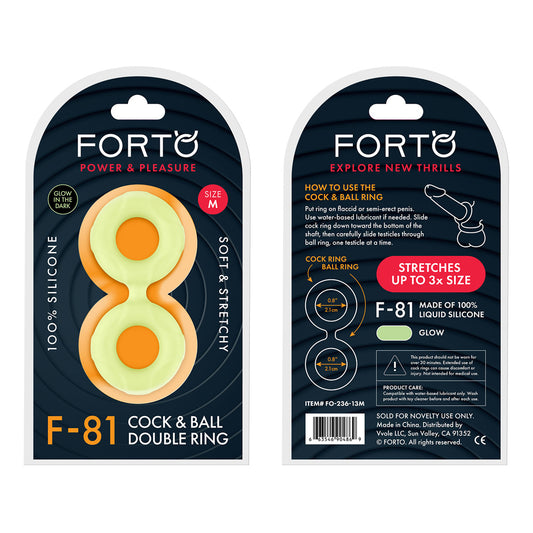 F-81: Double Ring Liquid Silicone 47Mm Glow | 663546904869 | Available at EroticWarehouse.com
