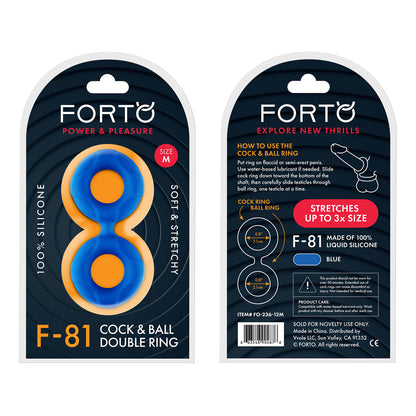 F-81: Double Ring Liquid Silicone 47Mm Blue | 663546904876 | Available at EroticWarehouse.com