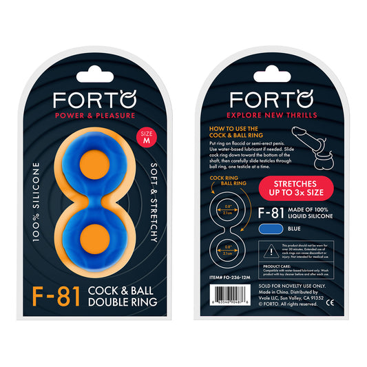 F-81: Double Ring Liquid Silicone 47Mm Blue | 663546904876 | Available at EroticWarehouse.com