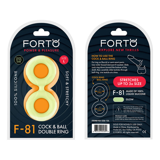 F-81: Double Ring Liquid Silicone 51Mm Glow | 663546904890 | Available at EroticWarehouse.com