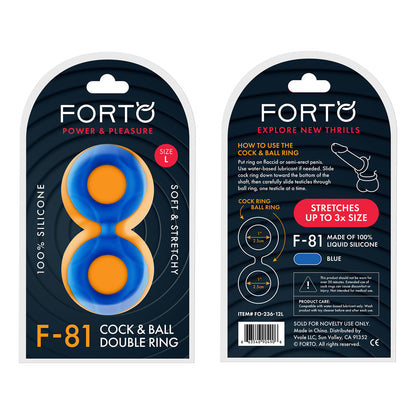 F-81: Double Ring Liquid Silicone 51Mm Blue | 663546904906 | Available at EroticWarehouse.com