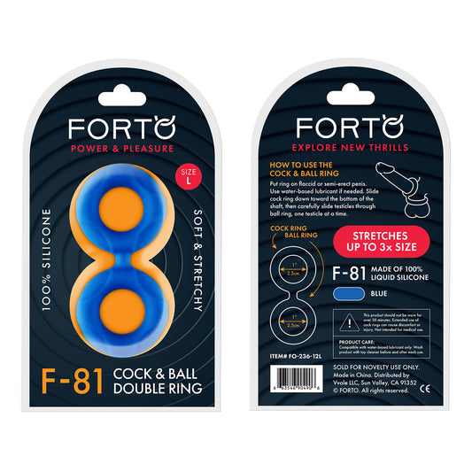 F-81: Double Ring Liquid Silicone 51Mm Blue | 663546904906 | Available at EroticWarehouse.com
