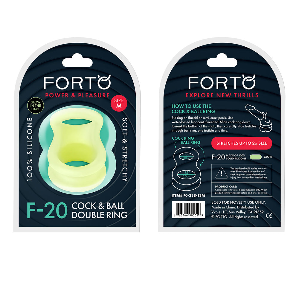 Forto F-20: Balls Stretcher Liquid Silicone 55/72Mm Glow | 663546905019 | Available at EroticWarehouse.com