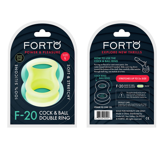 F-20: Balls Stretcher Liquid Silicone 60/77Mm Glow | 663546905026 | Available at EroticWarehouse.com