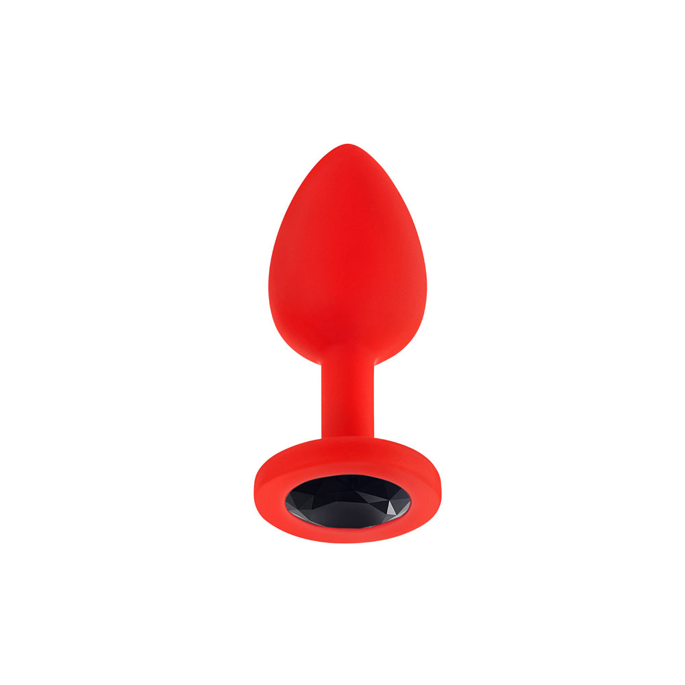 Jp31: Jeweled Small Plug W/ 3 Stones Red | 663546905040 | Available at EroticWarehouse.com