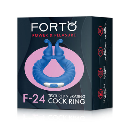 F-24: Textured Vibrating Cockring Blue | 663546905224 | Available at EroticWarehouse.com