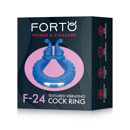 F-24: Textured Vibrating Cockring Blue | 663546905224 | Available at EroticWarehouse.com