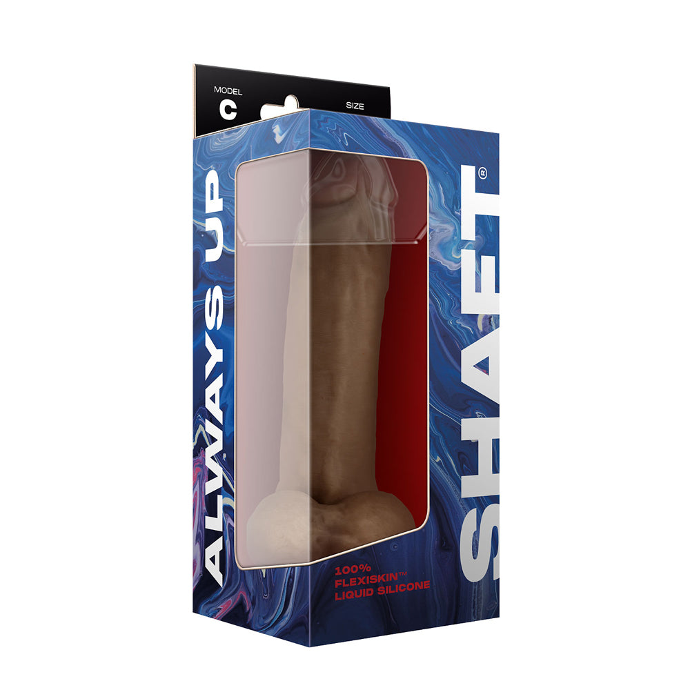 Model C 9.5" Liquid Silicone Dong W/Balls Oak | 663546906023 | Available at EroticWarehouse.com
