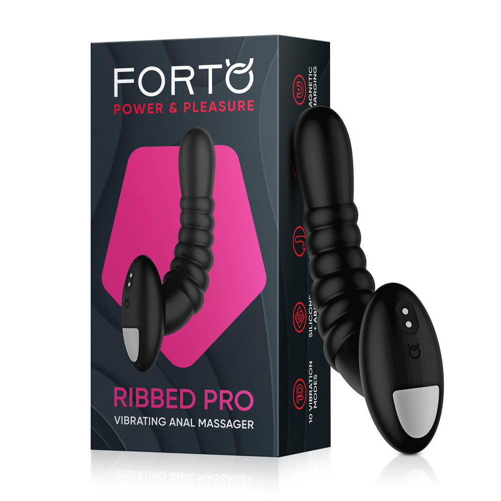 Ribbed Pro Vibrating Massager Black | 663546906191 | Available at EroticWarehouse.com