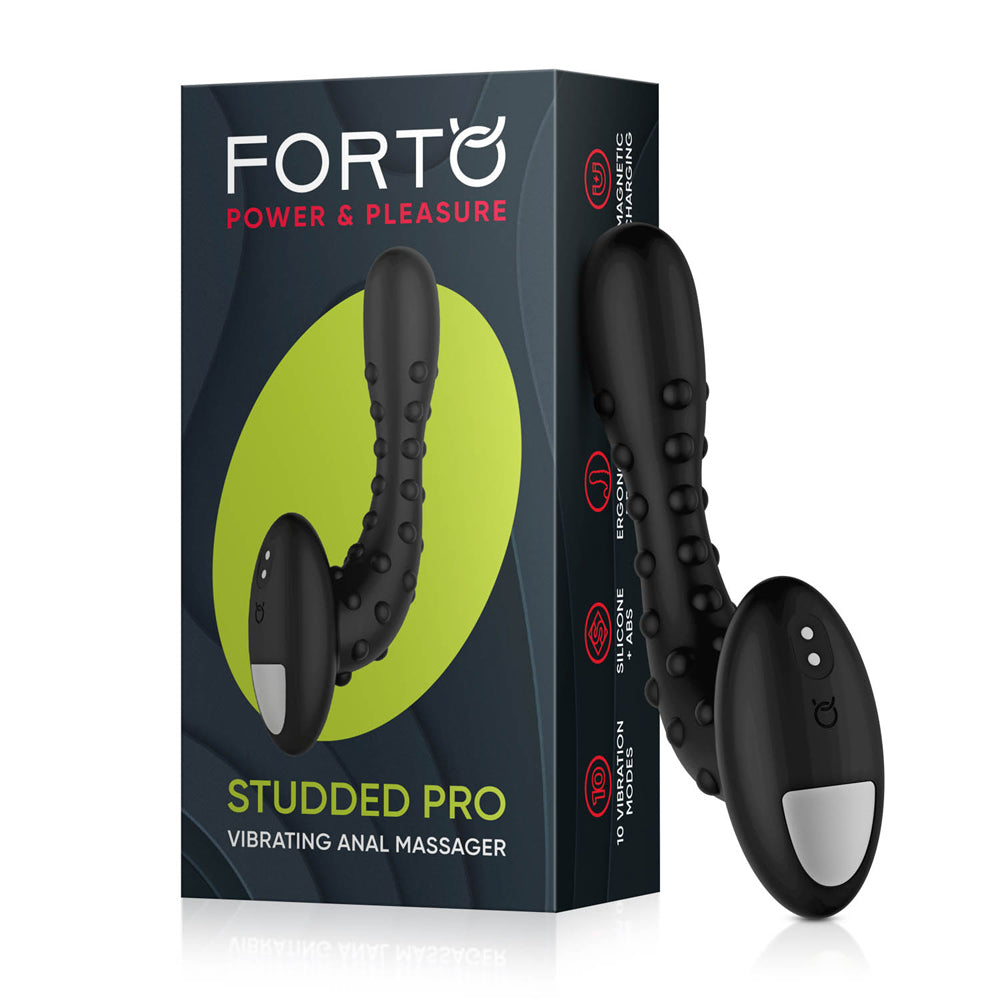 Studded Pro Vibrating Massager Black | 663546906214 | Available at EroticWarehouse.com