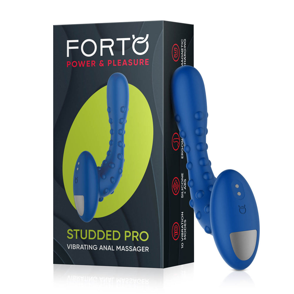 Studded Pro Vibrating Massager Blue | 663546906221 | Available at EroticWarehouse.com