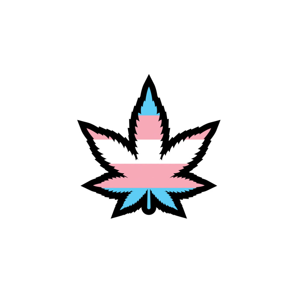 Weed Leaf Trans Pride Pin | 665752708415 | Available at EroticWarehouse.com