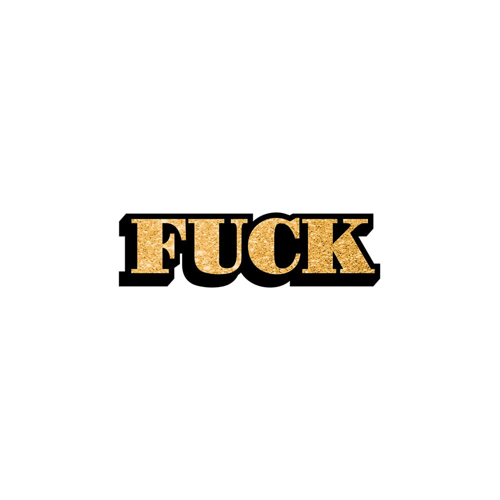 Fuck Gold Glitter Pin | 665752708576 | Available at EroticWarehouse.com