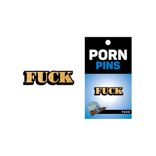 Fuck Gold Glitter Pin | 665752708576 | Available at EroticWarehouse.com