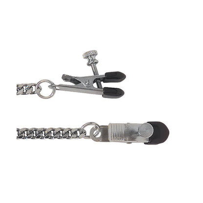Broad Tip Clamp & Jewel Chain - Adj. | 669729200018 | Available at EroticWarehouse.com
