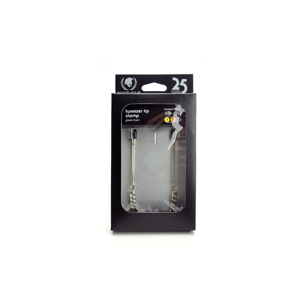 Tweezer Clamp & Jewel Chain - Adj. | 669729200476 | Available at EroticWarehouse.com