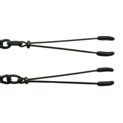 Black Tweezer Clamp W/ Link Chain | 669729200544 | Available at EroticWarehouse.com