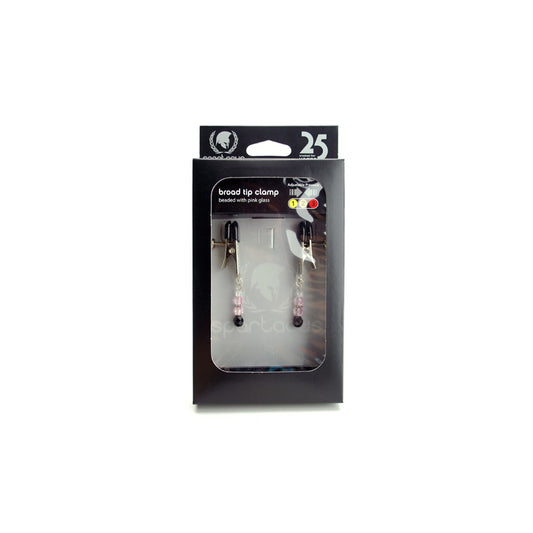 Broad Tip Clamp W/Pink Beads - Adj. | 669729221112 | Available at EroticWarehouse.com