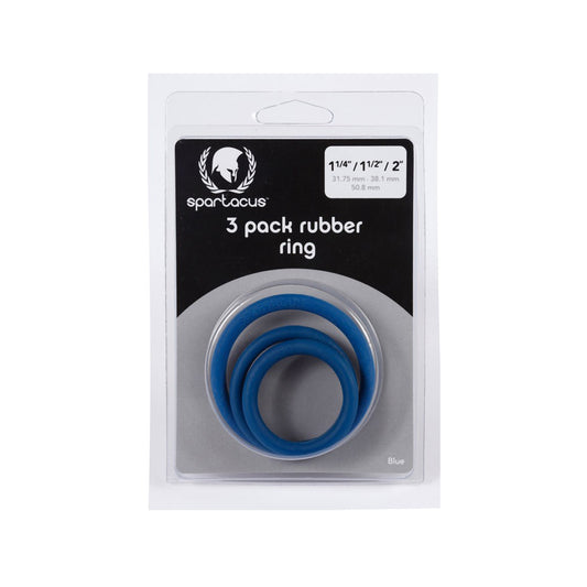 Rubber C-Ring Set 1.25 1.5 2'' - Blue | 669729410240 | Available at EroticWarehouse.com