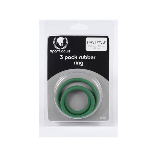 Rubber C-Ring Set 1.25 1.5 2" - Green | 669729410295 | Available at EroticWarehouse.com
