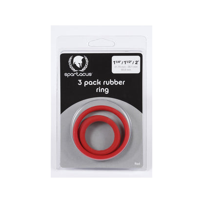 Rubber C-Ring Set 1.25 1.5 2" - Red | 669729410394 | Available at EroticWarehouse.com