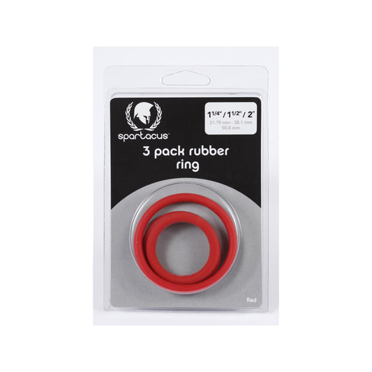 Rubber C-Ring Set 1.25 1.5 2" - Red | 669729410394 | Available at EroticWarehouse.com
