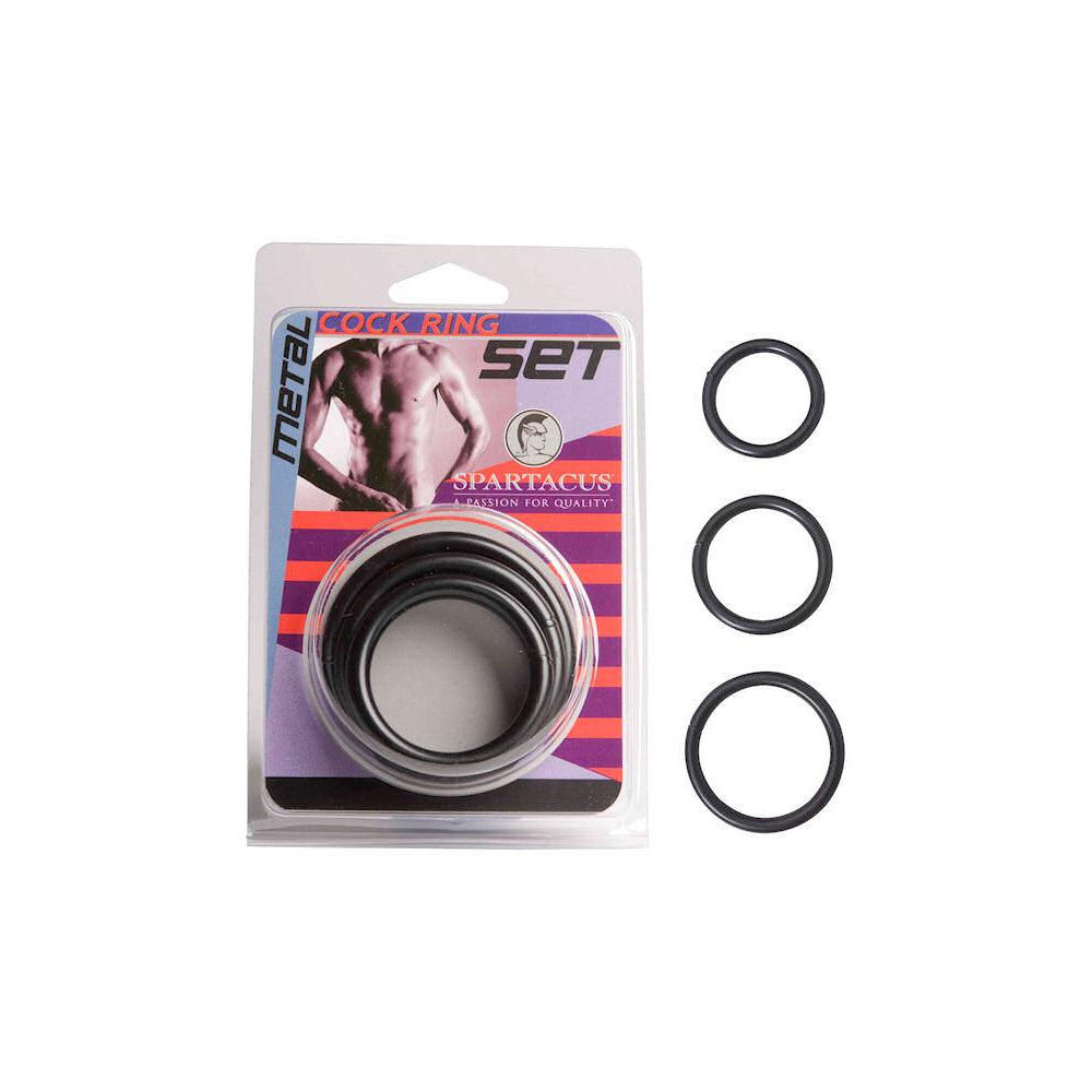 Steel C-Ring Set 1.25 1.75 2'' - Black | 669729410448 | Available at EroticWarehouse.com