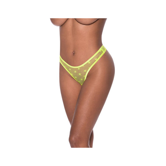 High Leg High Waist Micro Tanga Lime S/M | 671241119303 | Available at EroticWarehouse.com