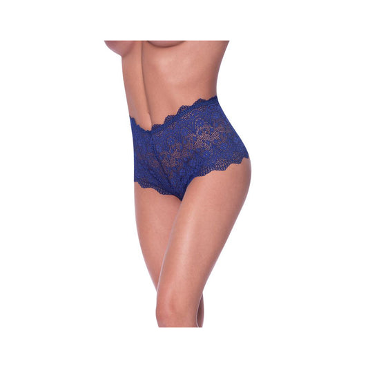Split Crotch Lace Boy Short Blueberry S/M | 671241120057 | Available at EroticWarehouse.com