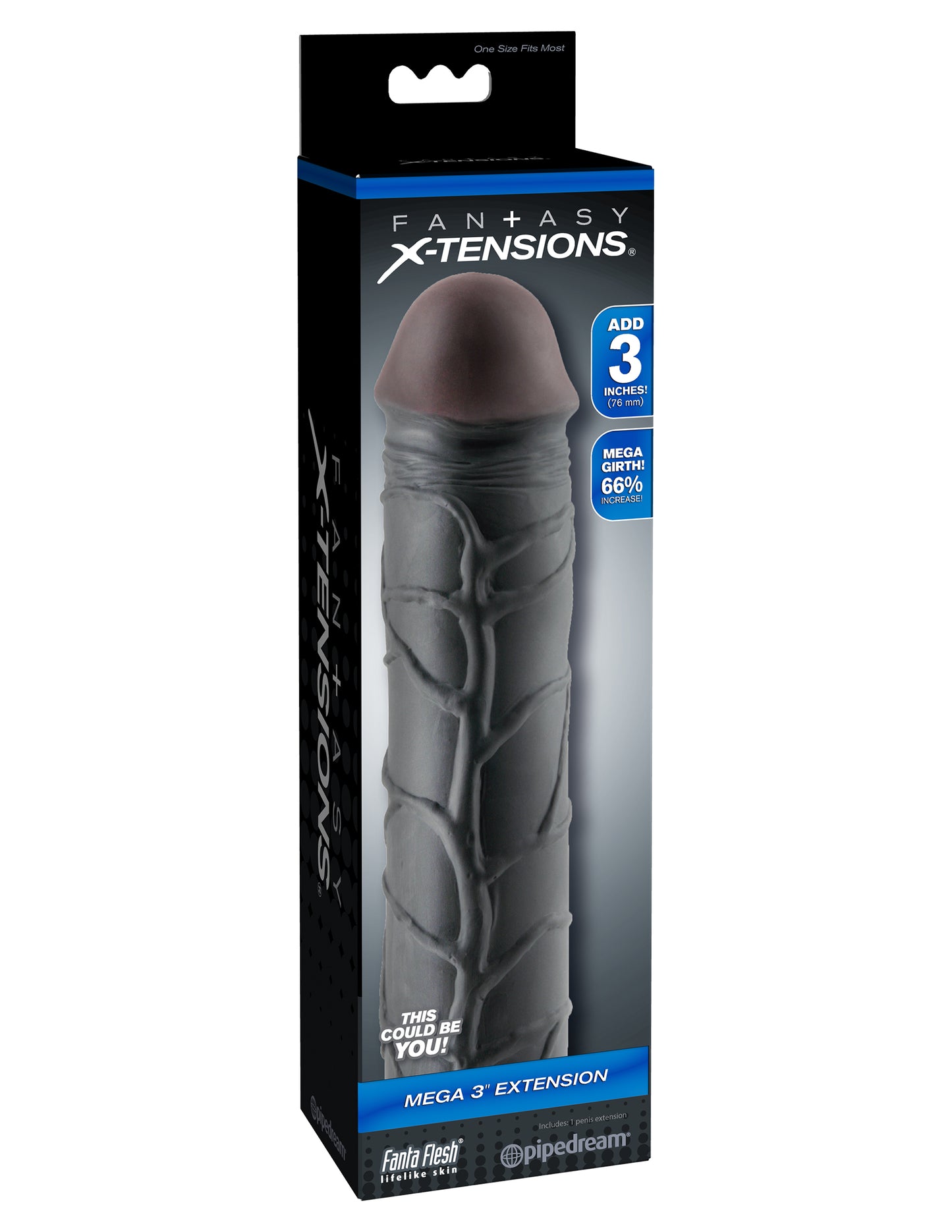 Fantasy X-Tension Mega 3-Inch Extension - Black | 603912345735 | Available at EroticWarehouse.com