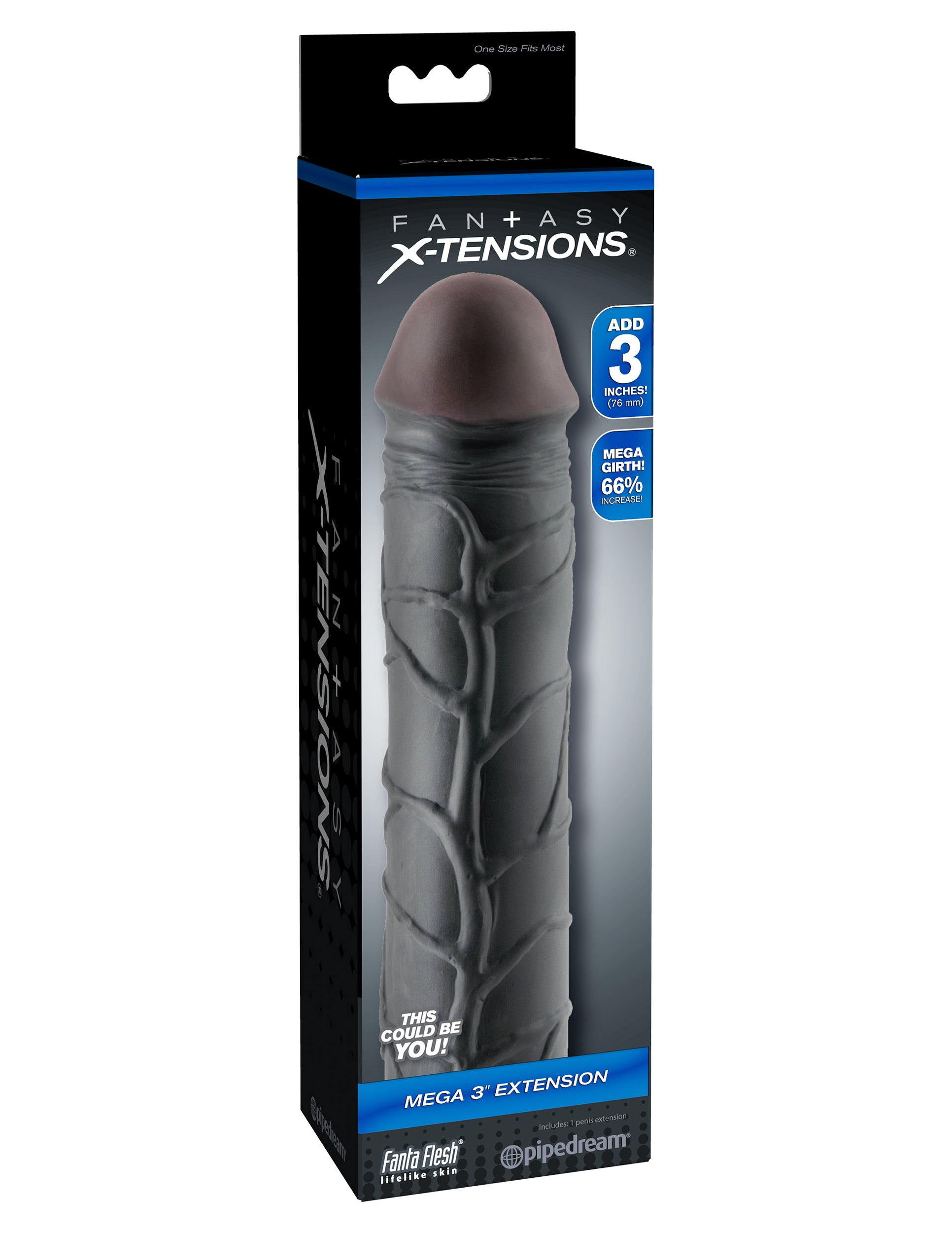 Fantasy X-Tension Mega 3-Inch Extension - Black | 603912345735 | Available at EroticWarehouse.com