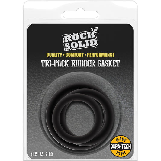 Rock Solid Tri-Pack Rubber Gasket Black | 6768903845800 | Available at EroticWarehouse.com