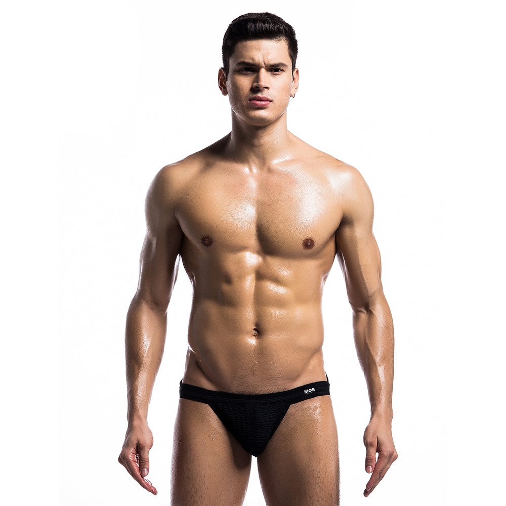 Mob Fetish Swim Jockstrap Black Large | 677355464896 | Available at EroticWarehouse.com