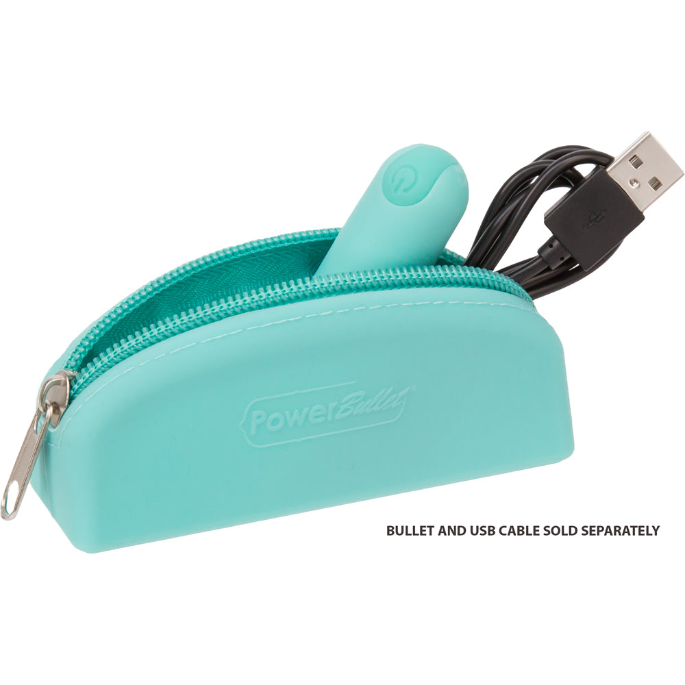Powerbullet Silicone Zippered Bag Teal | 677613095190 | Available at EroticWarehouse.com