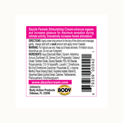 Dazzle Female Stimulating Cream 0.5 oz. Bottle | 679359000421 | Available at EroticWarehouse.com
