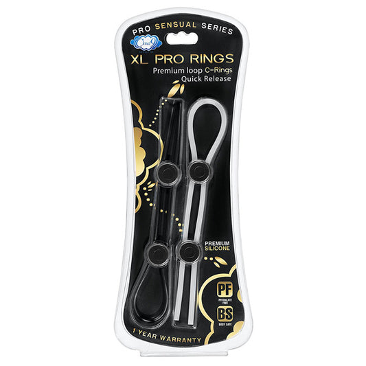 Cloud 9 Pro Sensual Xl Pro Rings Black & Clear 2 Pack | 685239852240 | Available at EroticWarehouse.com