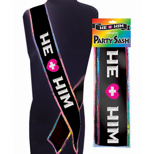 He + Him Sash | 685634102209 | Available at EroticWarehouse.com