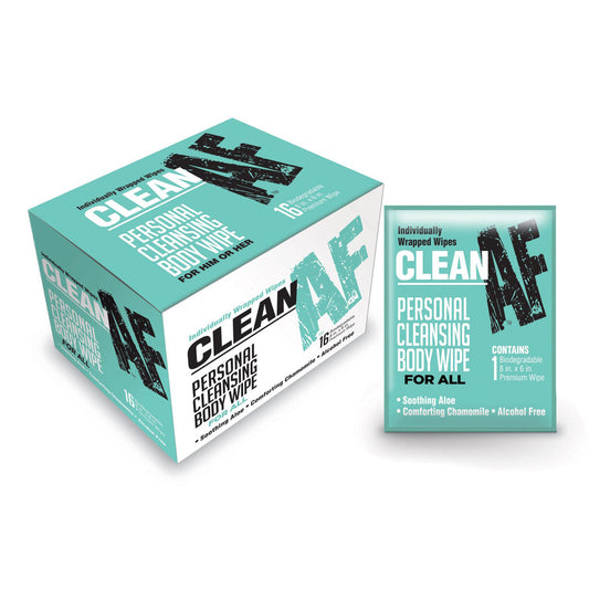 Clean Af Wipes Box Of 16 | 685634102766 | Available at EroticWarehouse.com