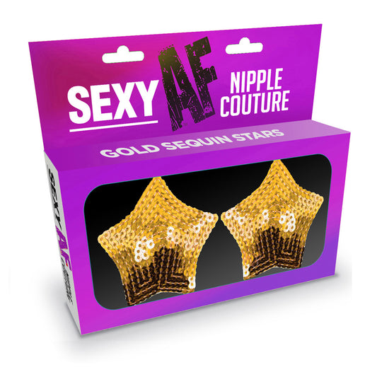 Sexy Af Nipple Gold Stars | 685634103145 | Available at EroticWarehouse.com