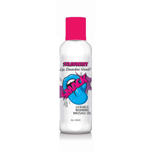 Smack Lickable Massage Oil Strawberry 2 oz. | 685634111485 | Available at EroticWarehouse.com