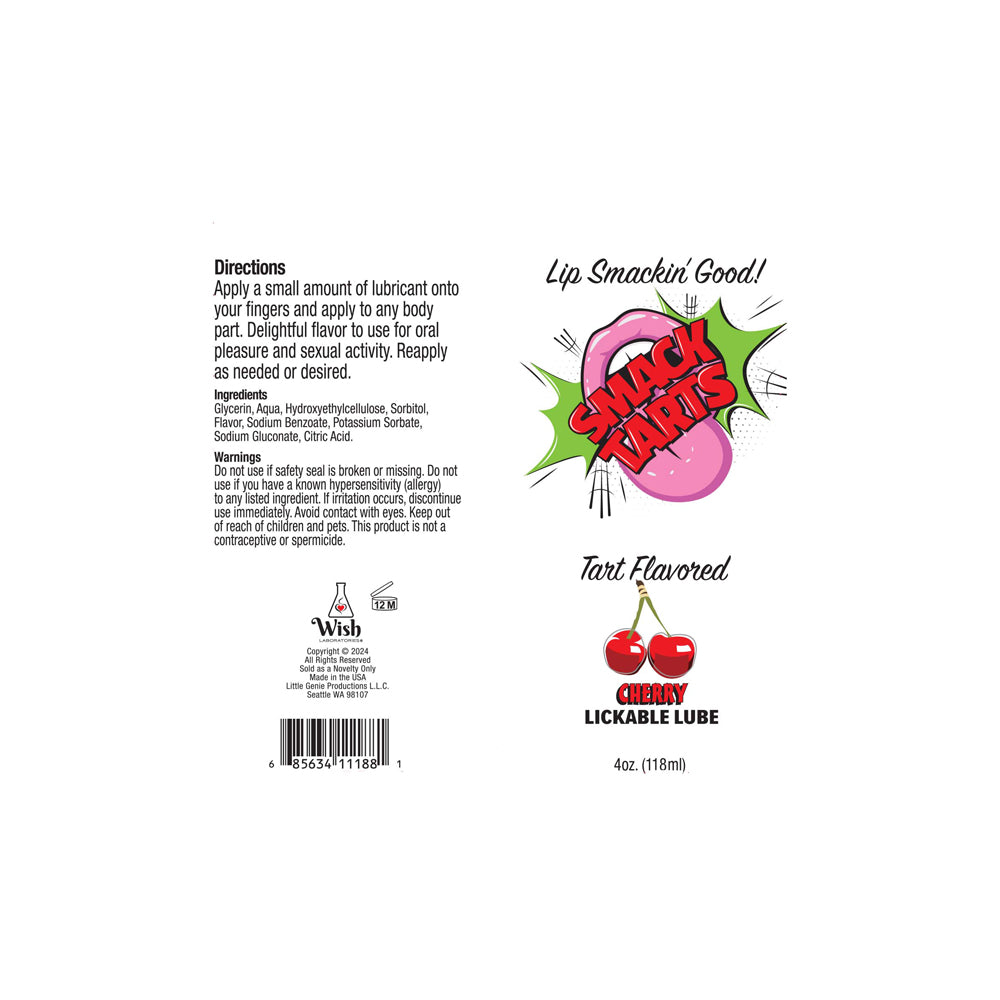 Smack Tarts Lickable Sour Cherry Lube 4 oz. | 685634111881 | Available at EroticWarehouse.com