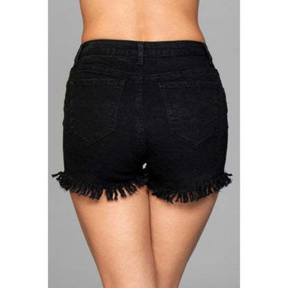 High Waisted Denim Shorts Black Medium | 688977498992 | Available at EroticWarehouse.com
