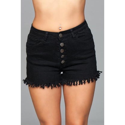 High Waisted Denim Shorts Black Medium | 688977498992 | Available at EroticWarehouse.com