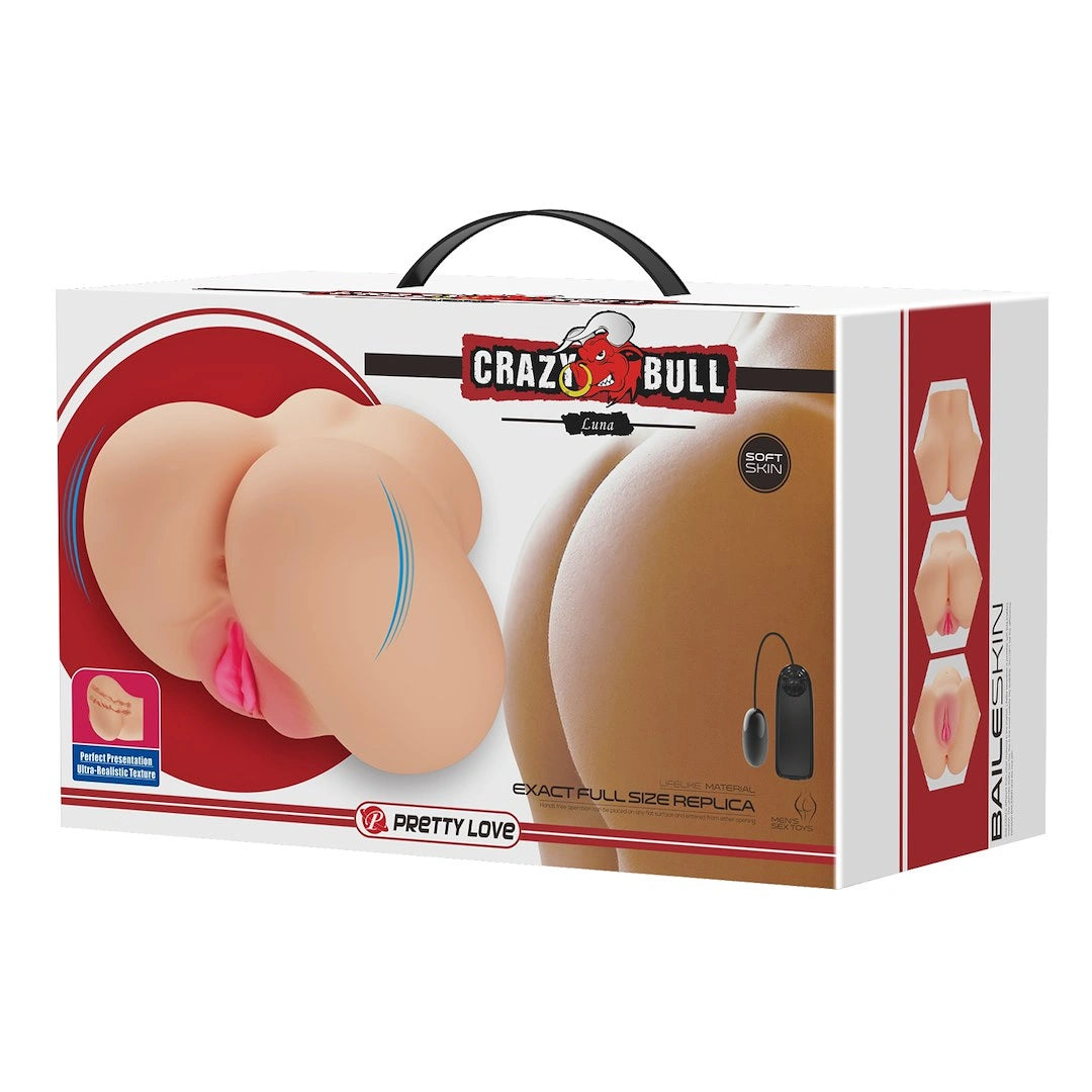 Luna Realistic Vagina and Ass Vibrating Stroker - Light | 6959532329247 | Available at EroticWarehouse.com