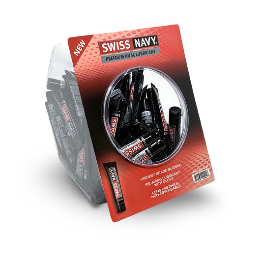 Swiss Navy Silicone Based Anal Lubricant 10 ml. 100Ct Fishbowl | 699439004446 | Available at EroticWarehouse.com