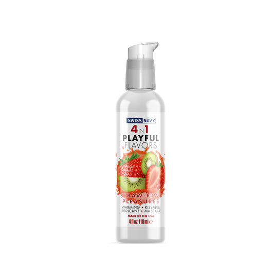 Swiss Navy 4 In 1 Strawberry/Kiwi Pleasure 4 oz. | 699439005580 | Available at EroticWarehouse.com