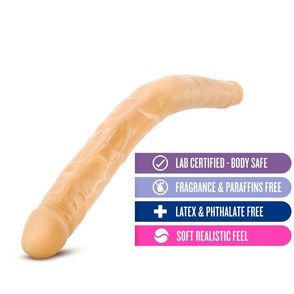 B Yours 16" Double Dildo Beige | 702730681701 | Available at EroticWarehouse.com