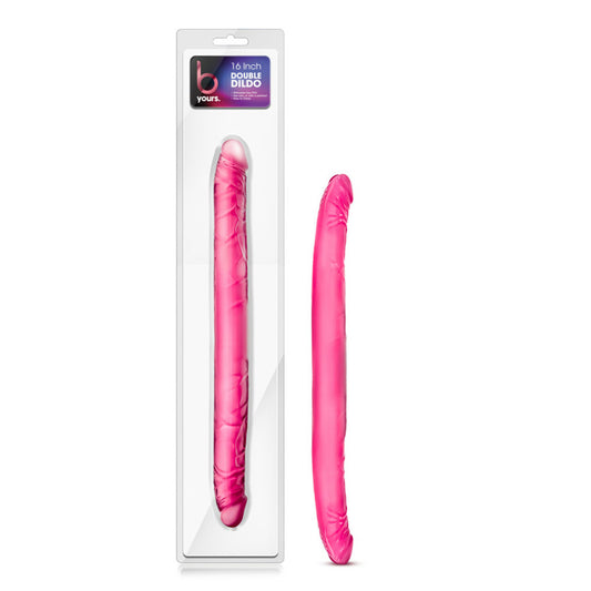 B Yours 16" Double Dildo Pink | 702730682395 | Available at EroticWarehouse.com