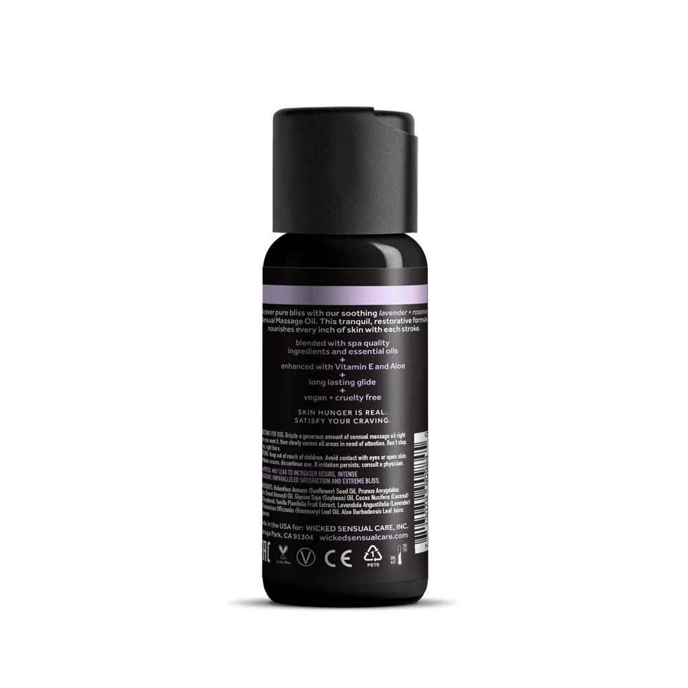 Wicked Sensual Massage Oil Lavender & Rosemary 4 oz. | 713079909845 | Available at EroticWarehouse.com