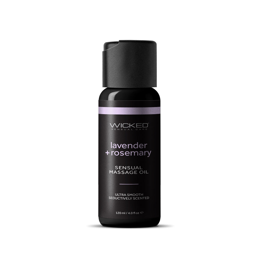 Wicked Sensual Massage Oil Lavender & Rosemary 4 oz. | 713079909845 | Available at EroticWarehouse.com